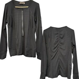 Athleta Black Long Sleeve Half Zip Performance Top w/ Thumbholes Size Large